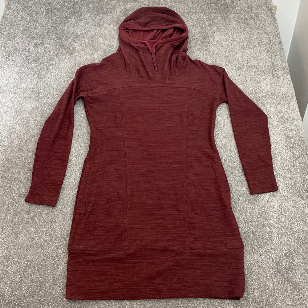 Toad Co Dress Womens Small Intermosso Hooded Cowl Neck Long Sleeve Red